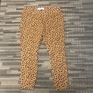 Old Navy Pants Womens L Brown Leopard Print Leggings Stretch Stevie Casual
